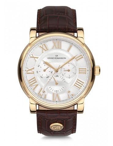 Grand Romanson Heren Horloge Time Traveler Mirage Cognac - Brown
