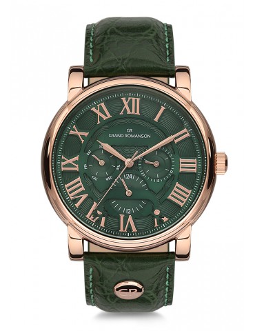 Grand Romanson Heren Horloge Time Traveler Mirage Croc - Green